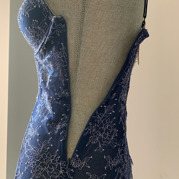 NWT ❤️ Victoria’s Secret Blue and Pink Lace Mesh Bustier with stocking belts - Picture 5 of 9